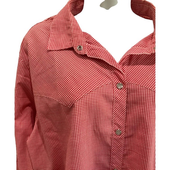 Levi Strauss & Co Vintage 1970s Hong Kong Gingham Shirt Size XL Red/White #1173 - Picture 3 of 6